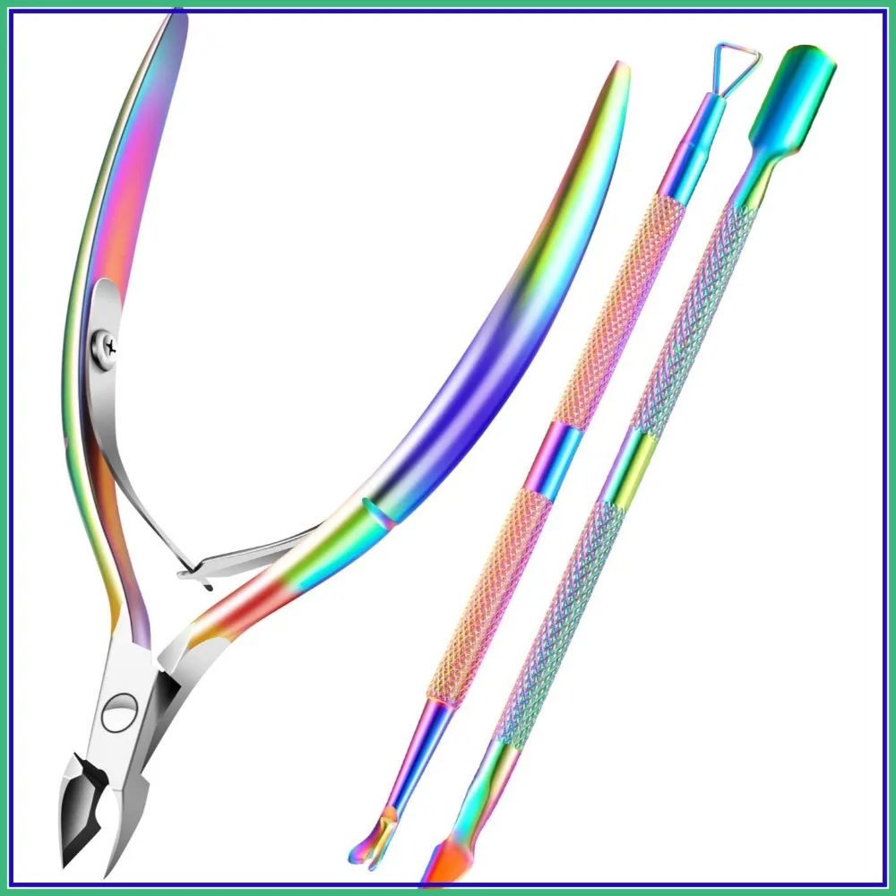 

Professional Cuticle Trimmer & Pusher, Stainless Steel Manicure Tool for Fingernails & Toenails