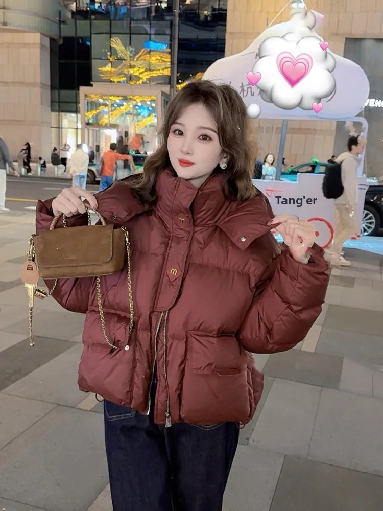 

Модная короткая теплая куртка-пуховик для женщин, новая зимняя коллекция, стильная хлопковая куртка в корейском стиле, прямой крой, эксклюзивно онлайн.