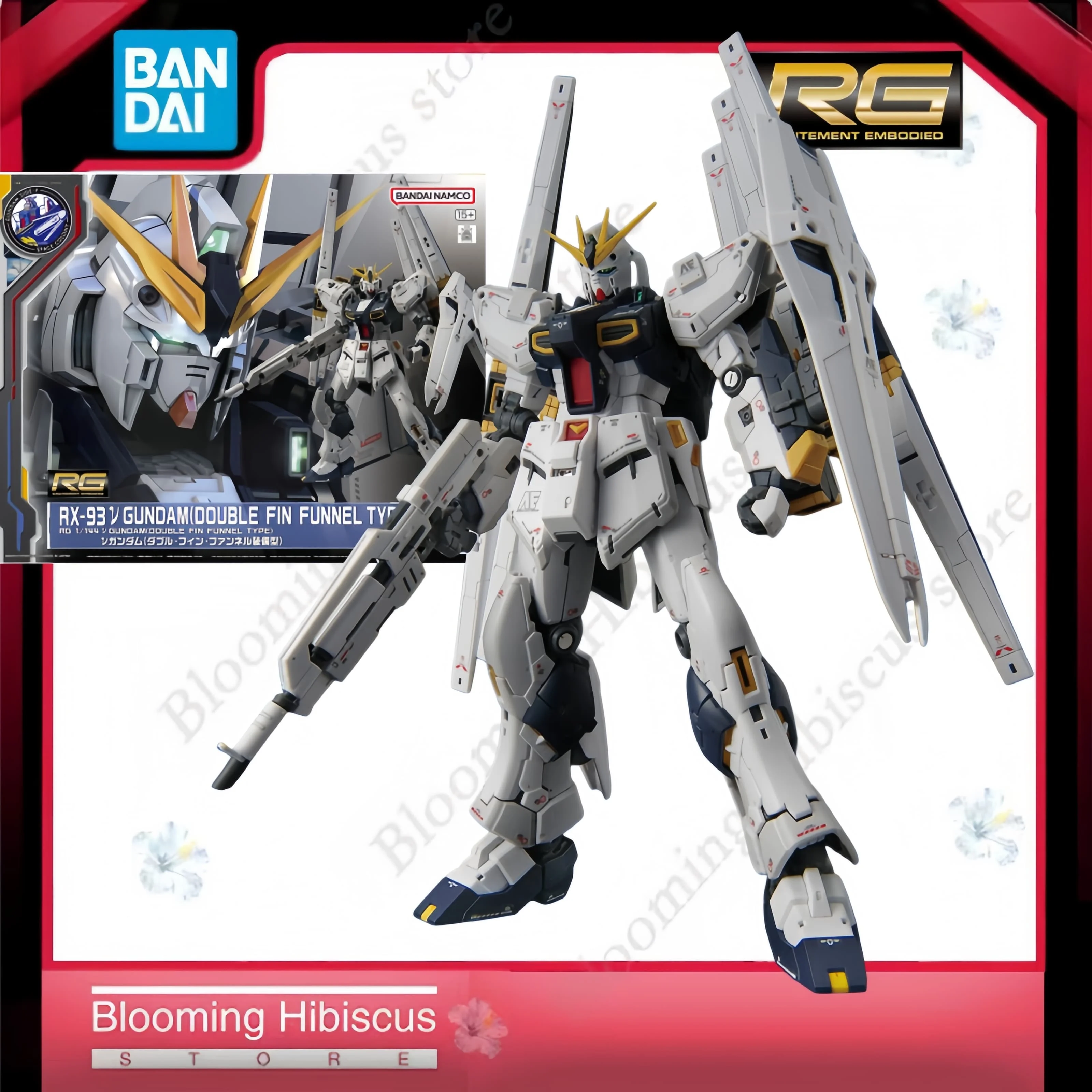 

Bandai Anime Original Gunpla Kit Action Figure RG 1/144 RX-93 ν Gundam (Double Fin Funnel Type) Collectible Toys Gifts Model Kit