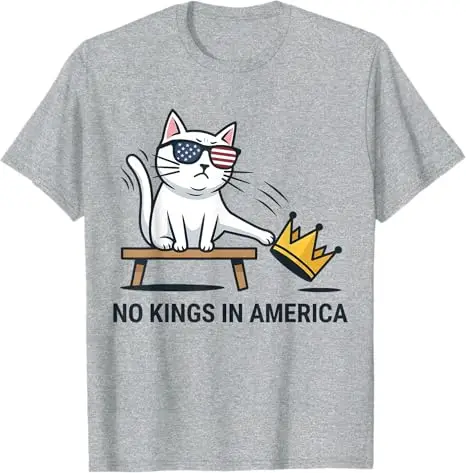 No King Cat Lover Funny T-Shirt Womens Fashion Y2k Kitten Sarcastic Joke Saying Tee Cat Mom Mother's Day Novelty Gift Streetwear