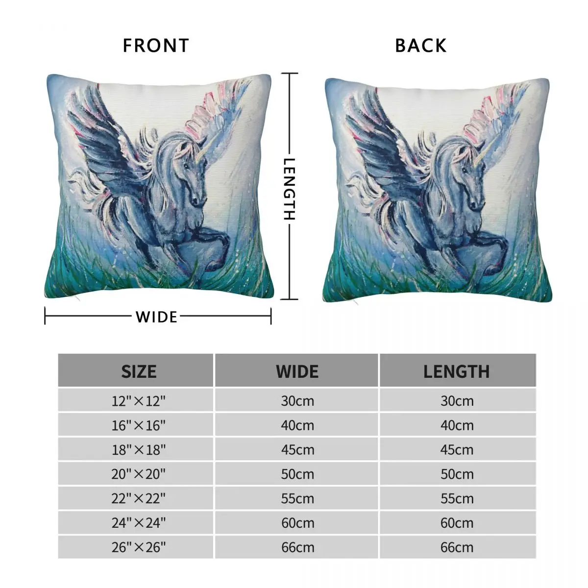 Flying Pegasus In Moonlight Pillowcase Polyester Linen Velvet Creative Zip Decor Throw Pillow Case Home Cushion Case