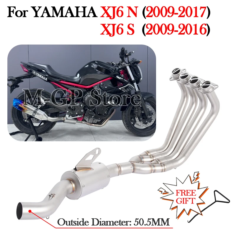 

Slip On For YAMAHA XJ6N XJ6S XJ6 N S 2009 - 2016 2017 Motorcycle Exhaust Front Link Pipe Modify Connect 51MM Muffler Escape Moto