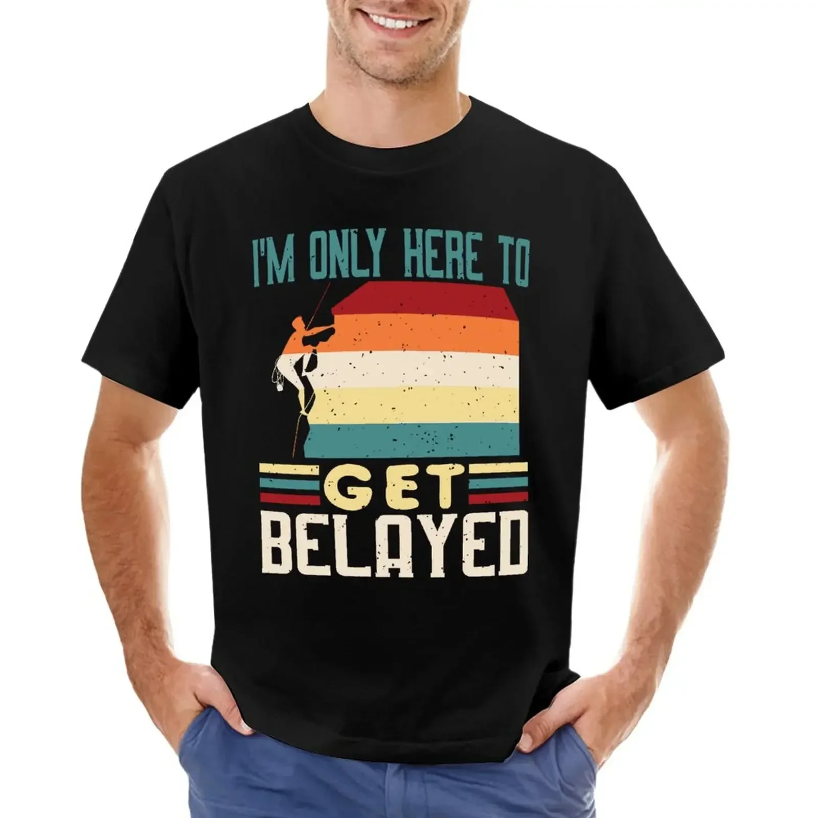 Vintage Rock Climbing Get Belayed Pun Joke Rock Climber T-Shirt summer top new edition boys animal print t shirts for men