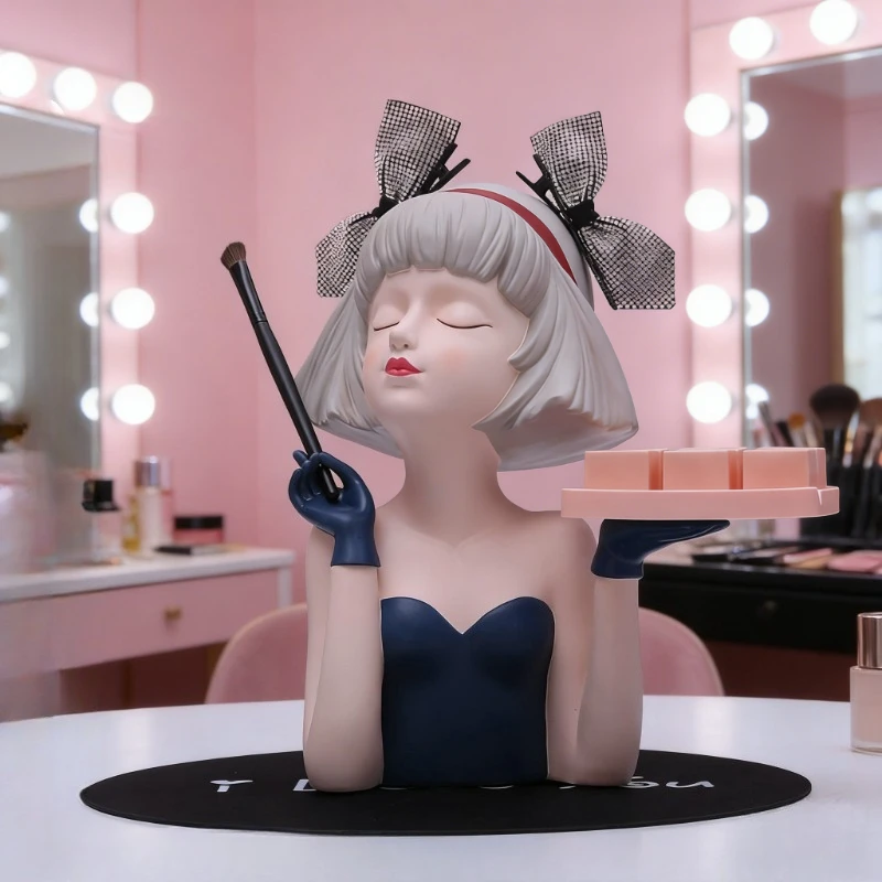 

Resin Girl Decorative Tray Light Luxury Style Jewelry Holder Living Room Bedroom Vanity Decor Candy Key Tray /Craft Decorations