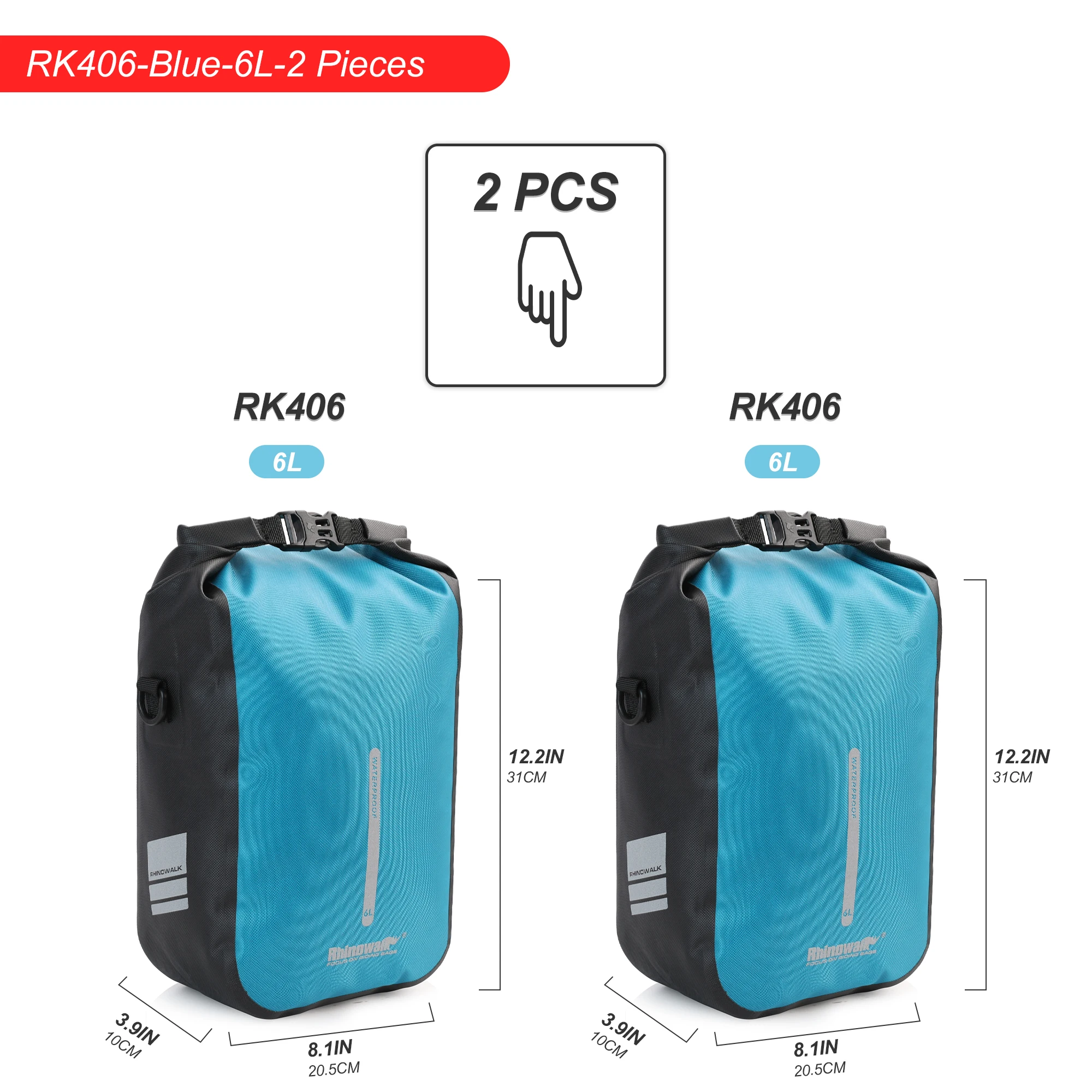 Rhinowalk 2 Pcs Bike Fork Bag 4L 6L Waterproof