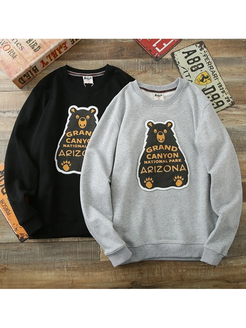 

Loose Fit Long Sve Pure Cotton Crew Ne Sweatirt T-irt for Men Casual Comfortable Spring Autumn Faion Streetwear