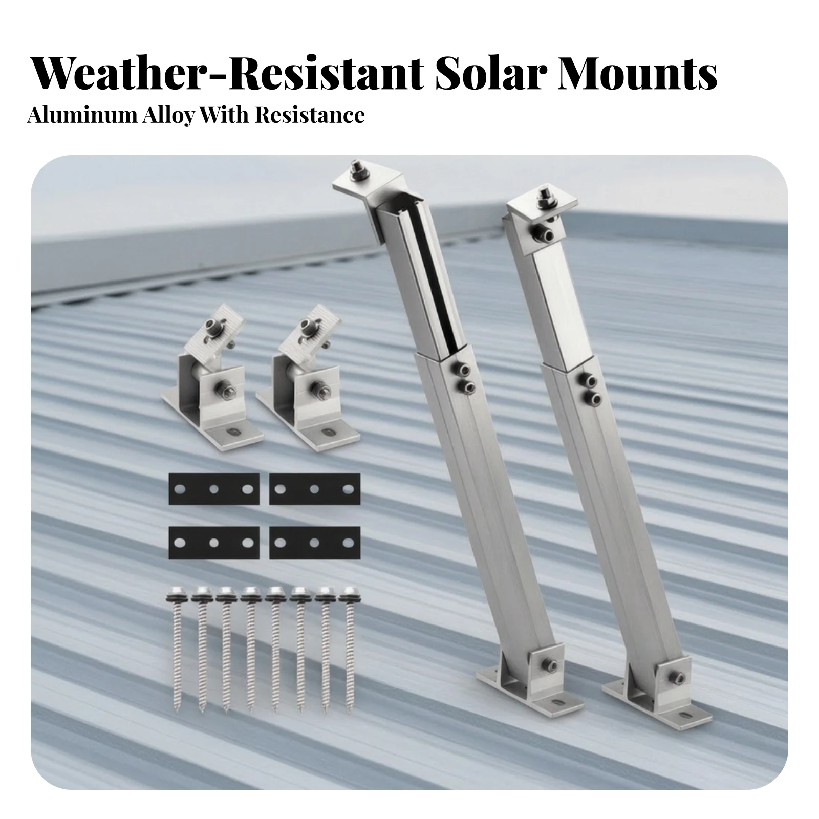 Solar Panel Mounting Bracket Kit Adjustable Solar Panel Mounting Brackets Hardware Sturdy Flexible for Installers, Metal Roofs
