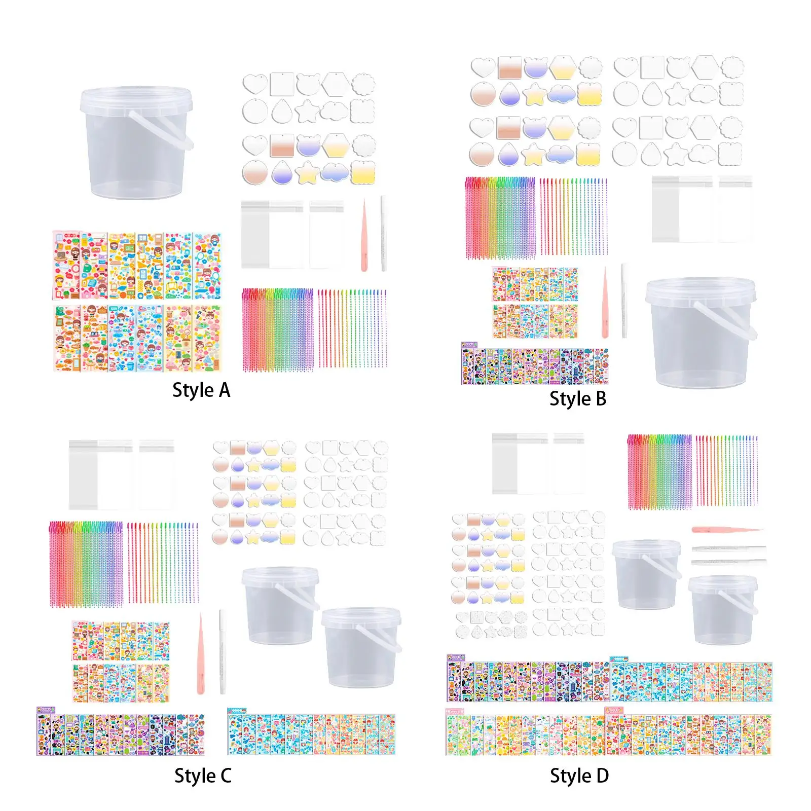 Goo Card Stickers DIY Set Bead Chains Home Tweezers Classroom DIY Crafts Set