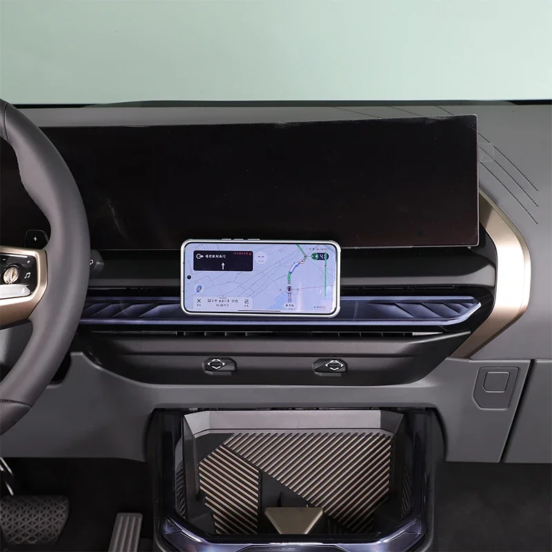 لسيارات BMW X3 G45 2025-2026 ABS حامل هاتف السيارة الأسود لتحديد المواقع والملاحة رف ملحقات السيارة الداخلية