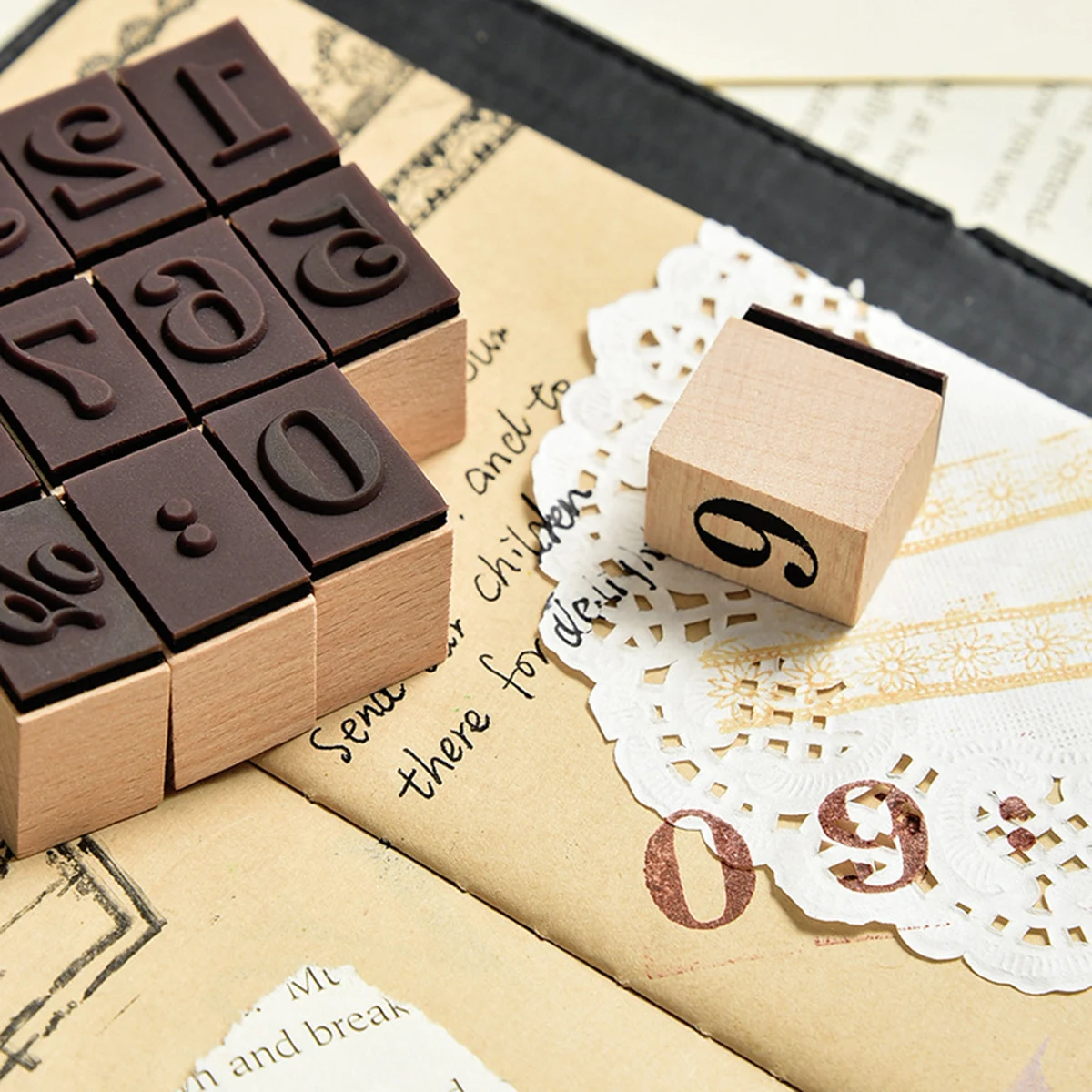 Wooden Rubber Stamp Set for Months Weekdays Numbers, DIY Journal Planner Scrapbooking Card Making Decoration Handmade Craft Gift view 5