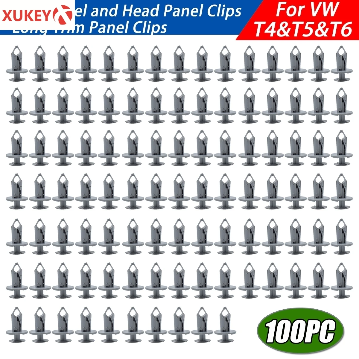 100PC For VW Transporter T4 T5 T6 Longer Long Trim Panel Clips Grey Carpet Lining Plastic Retainer Rivets Auto Bumper Fasteners