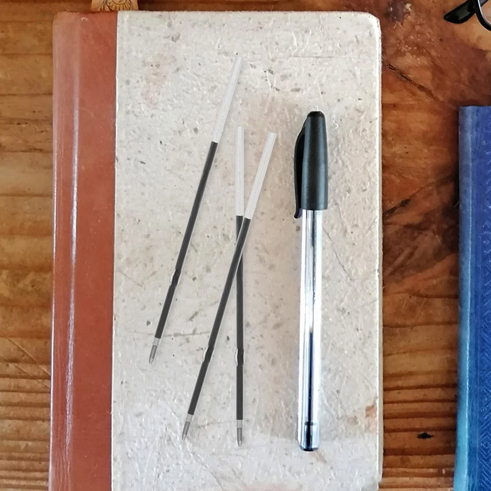 200 шт., 0,7 мм, черные, синие чернила, выдвижные стержни для шариковых ручек, гладкое письмо, быстросохнущие школьные и офисные принадлежности