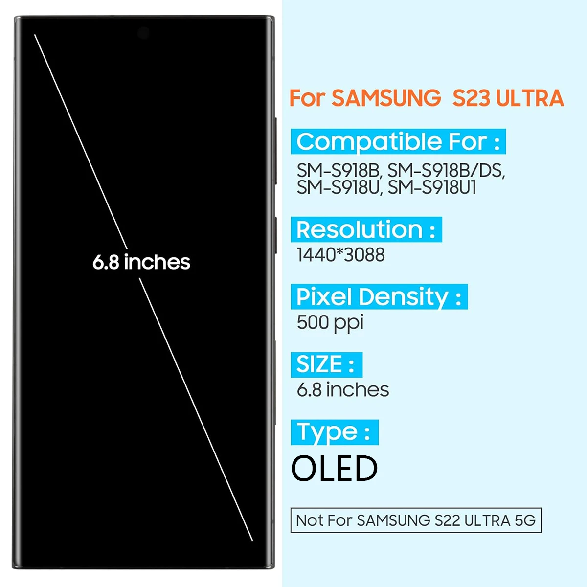 Better Super AMOLED pantalla For samsung s23 ultra Full HD Retina LCD Digitizer Assembly For s23 ultra display No Dead Pixel