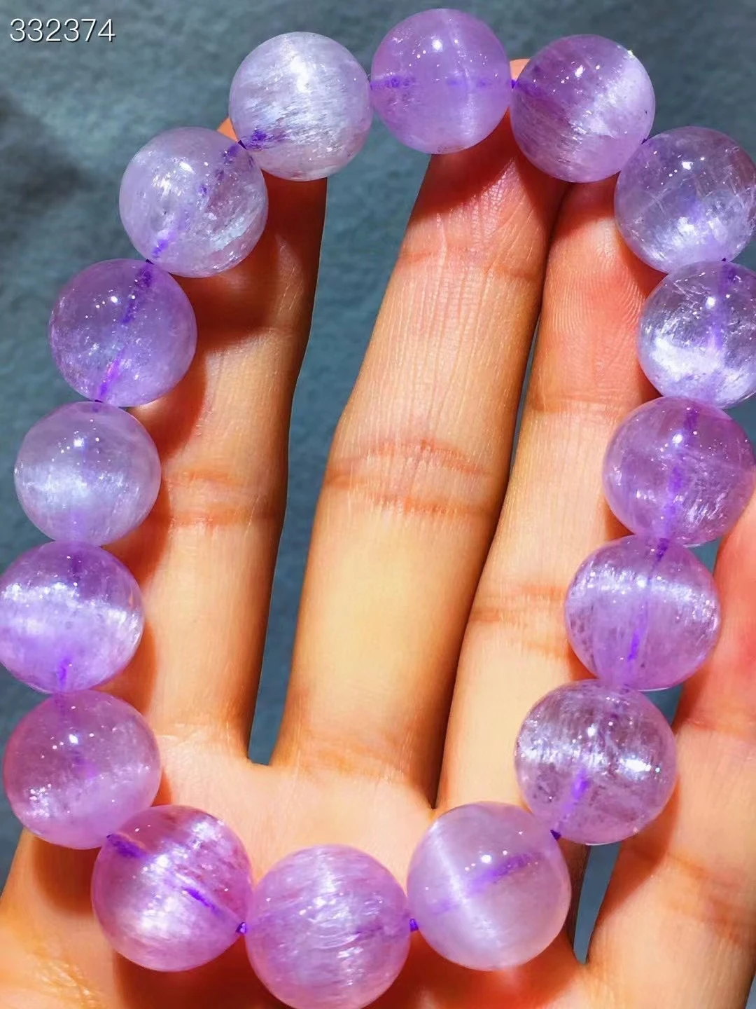 

Natural Purple Kunzite Quartz Bracelet Clear Big Round Beads Cat Eye 13.3mm Women Men Kunzite Rare Powerful Energy AAAAAA