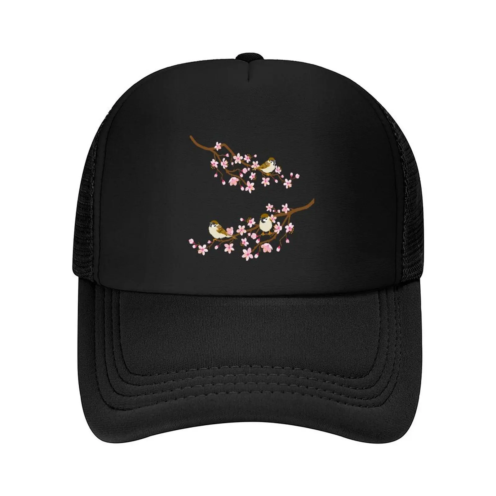 

Cherry Blossom Japan Sakura with bird Baseball Cap sailor cap for men Kids Hat Visor Streetwear Luxury Woman Men's