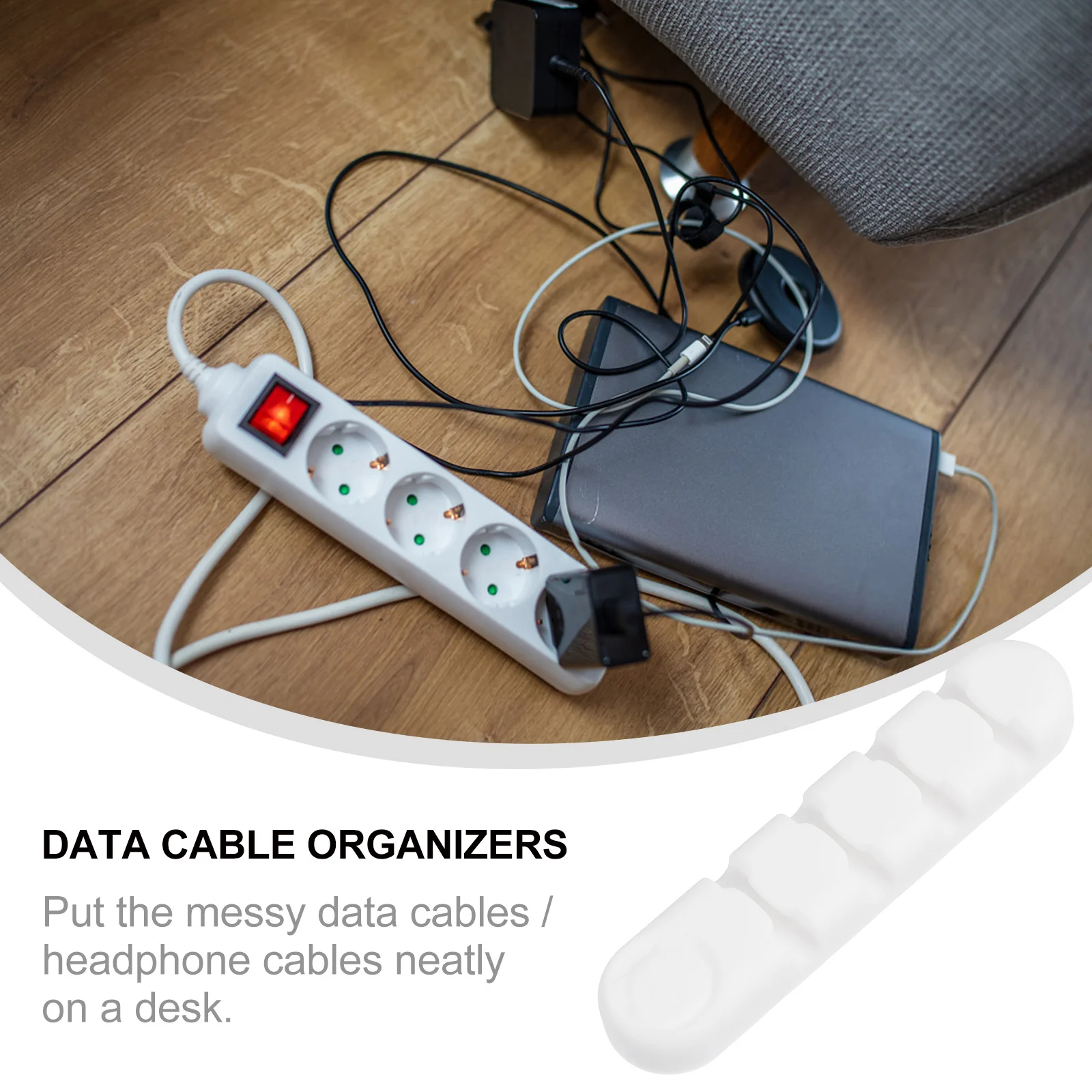 

3Pcs Cable Clips Flexible Silicone Wire Organizers Desktop Data Cable Holders Self Adhesive Earphone Line Winders