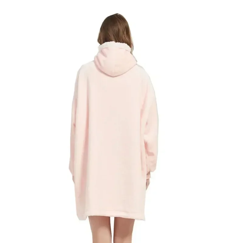 Winter Hoodies Sweatshirt Frauen Männer Pullover Fleece Riesen TV Übergroße Decke mit Ärmeln Robe Tragbare Decken – Detail 31