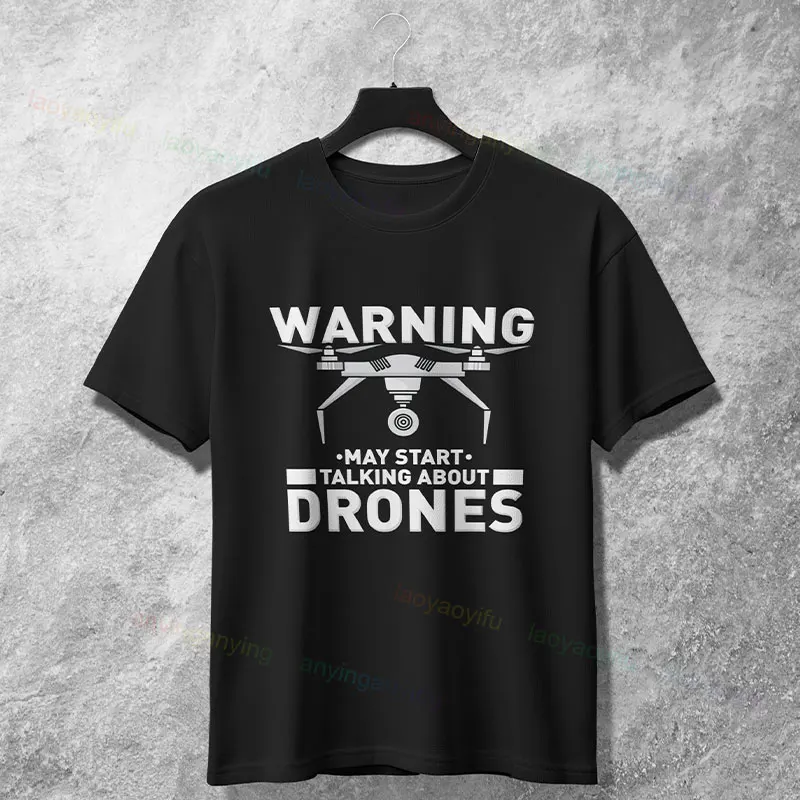 

Забавная футболка «Пилот дрона» — «Учись может начать говорить о дронах», повседневная футболка из 100% хлопка с короткими рукавами и юмором с рисунком