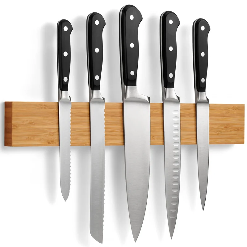 Magnetic Knife Holder 1 Pcs 16inch Premium Acacia Wood Magnetic Knife Strip Heavy Duty Magnet Strip for Knives