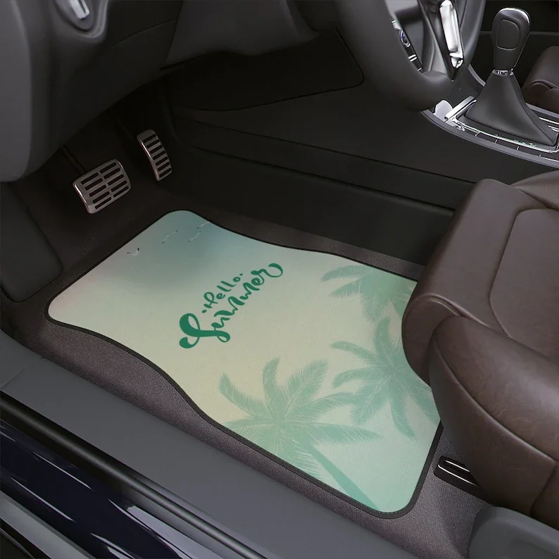 

Boho Green Car Floor Mats, Aesthetic Y2K Summer Vibe Car Floor Mats,Y2K Retro Car Accessories, Cute Car accessories for women,Pa