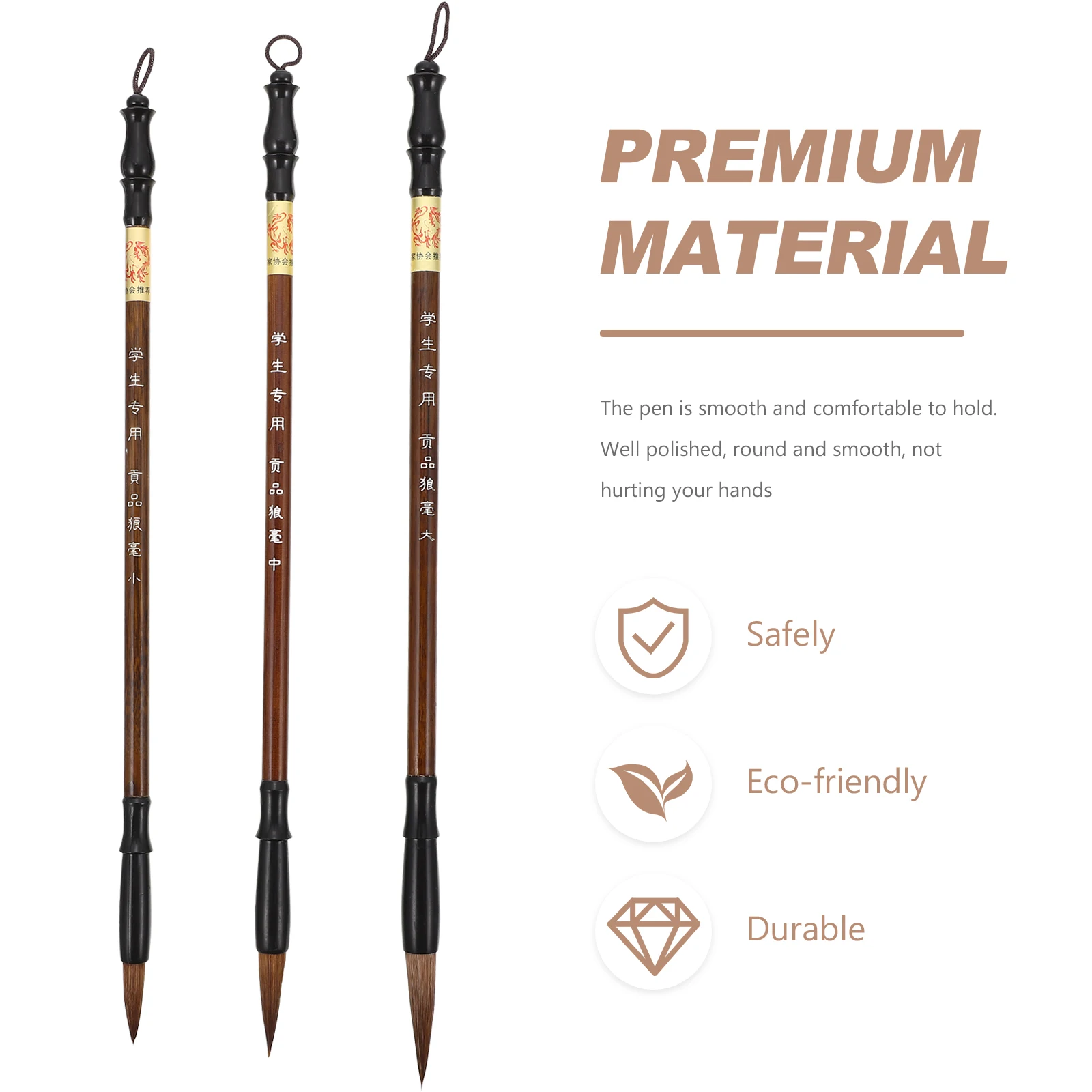 

3pcs Chinese Calligraphy Brush Pens Set Smooth Writing Couplet Tool For Students Artists Portable Painting Pen Good Ink