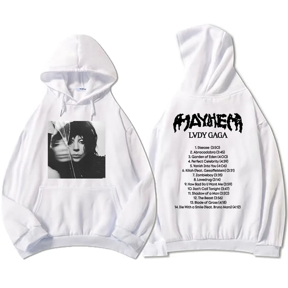 ألبوم جديد الفوضى ليدي غاغا هوديس Ropa Hombre سوداديراس مقنعين الرجال النساء ملابس طويلة الأكمام الجرافيك الطباعة هوديي Moletom