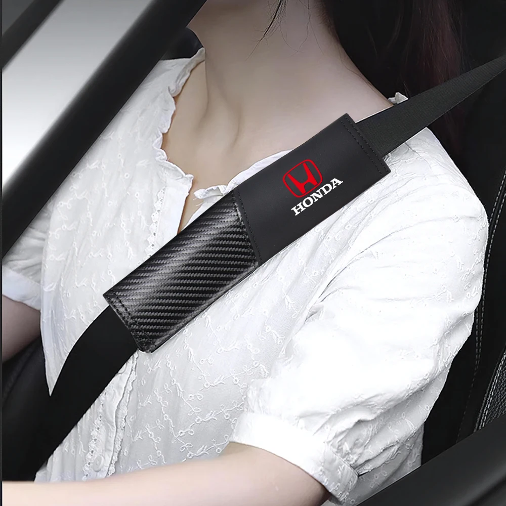 Car Safety Belt Shoulder Cover Seatbelt Protection Pad Accessories For Honda Mugen Accord Civic Vezel CRV City Jazz HRV Insight