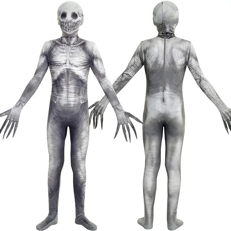 Gruseliges Overall Kostüm erwachsene Männer Frauen Rechen Kostüm Zalgo Slender man Bodysuit 3d gruseliges Halloween-Kostüm für Kinder Jungen Mädchen