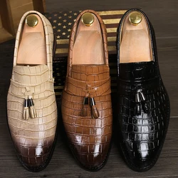 Luxury Tassel Formal Men's Dress Italian Designer Stylist Wedding Casual Business Patent Leather Loafers Oxfords Shoes for Men