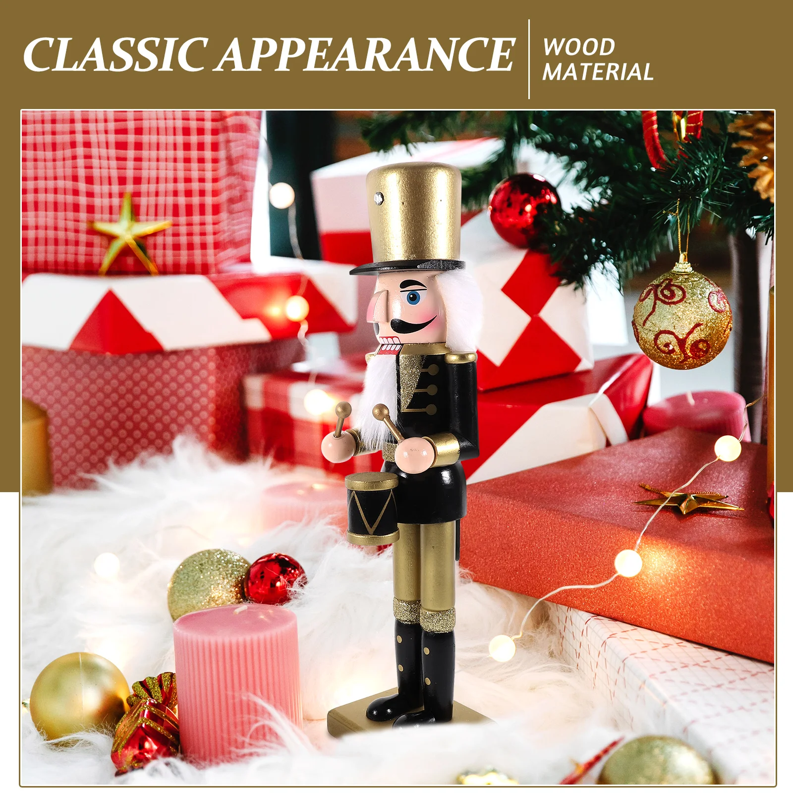 

Nutcracker Soldier Ornament Traditional Festival Wood Decorations Table Desktop Statue Man