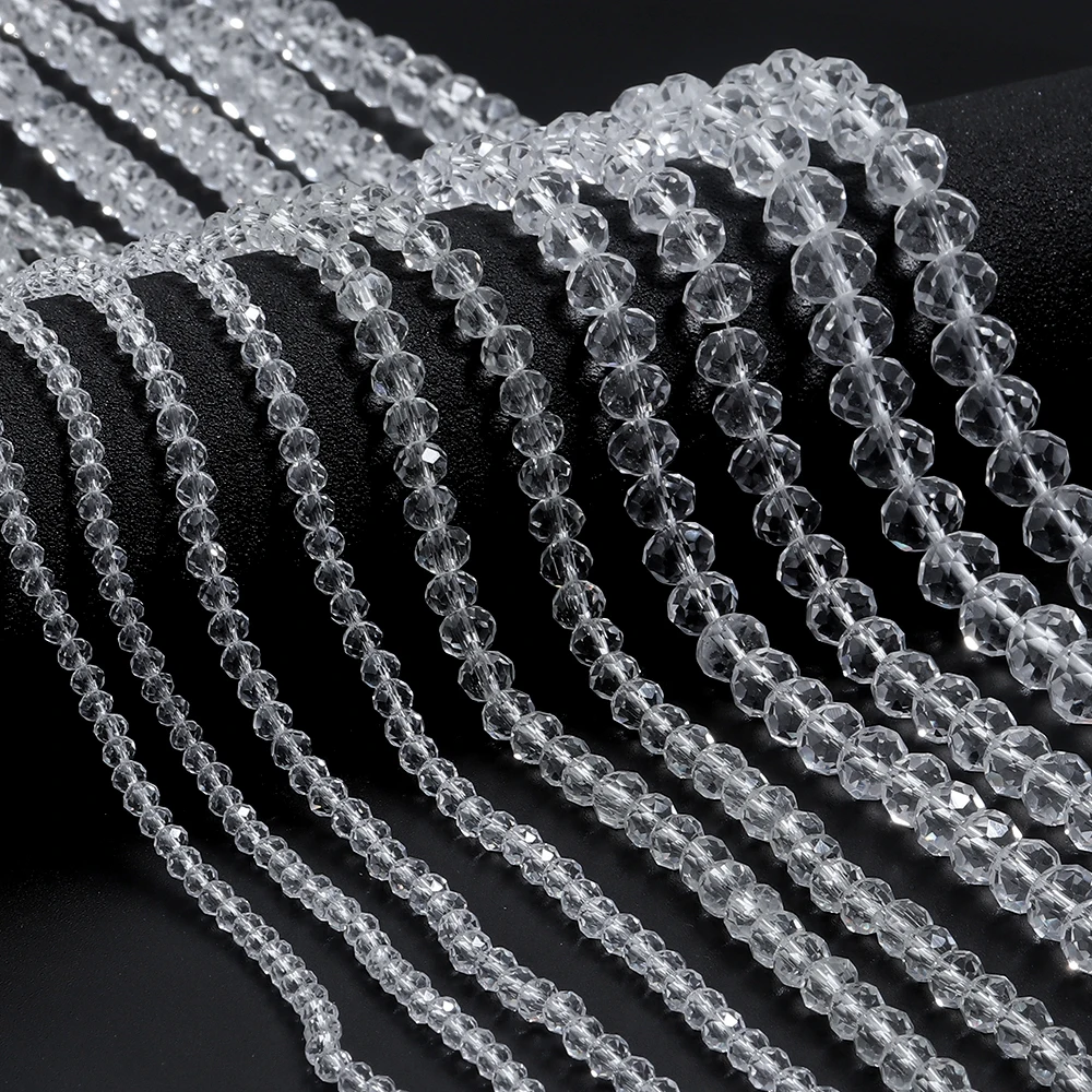 3 4 6 8 10mm Facettierte Kristallperlen Transparente Rondell-Glasperlen für Schmuckherstellung DIY Armband Halskette Zubehör