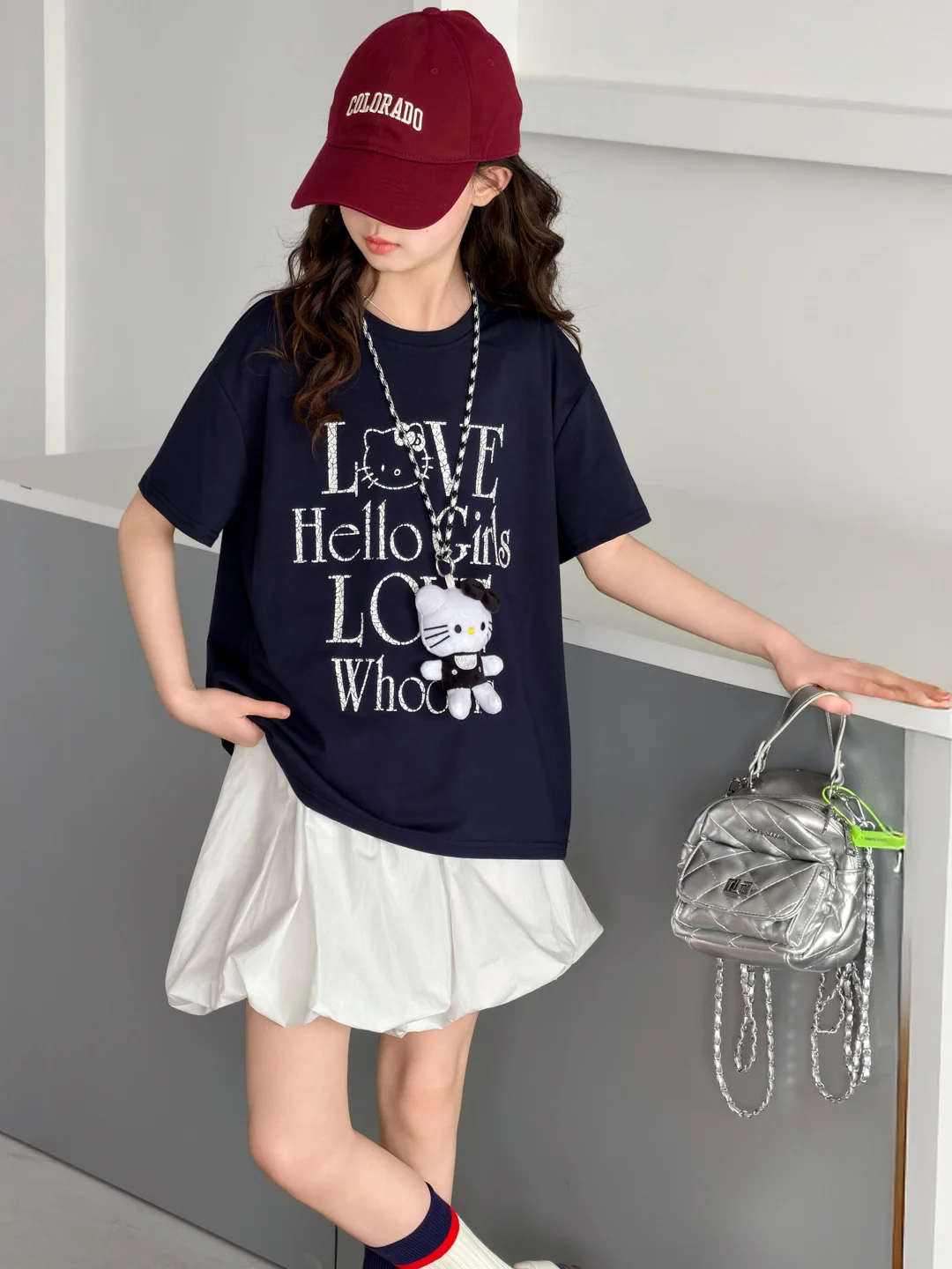 女の子の夏服花柄半袖tシャツとショートパンツ薄手の2点セット韓国風通気性のある着用可能な子供服