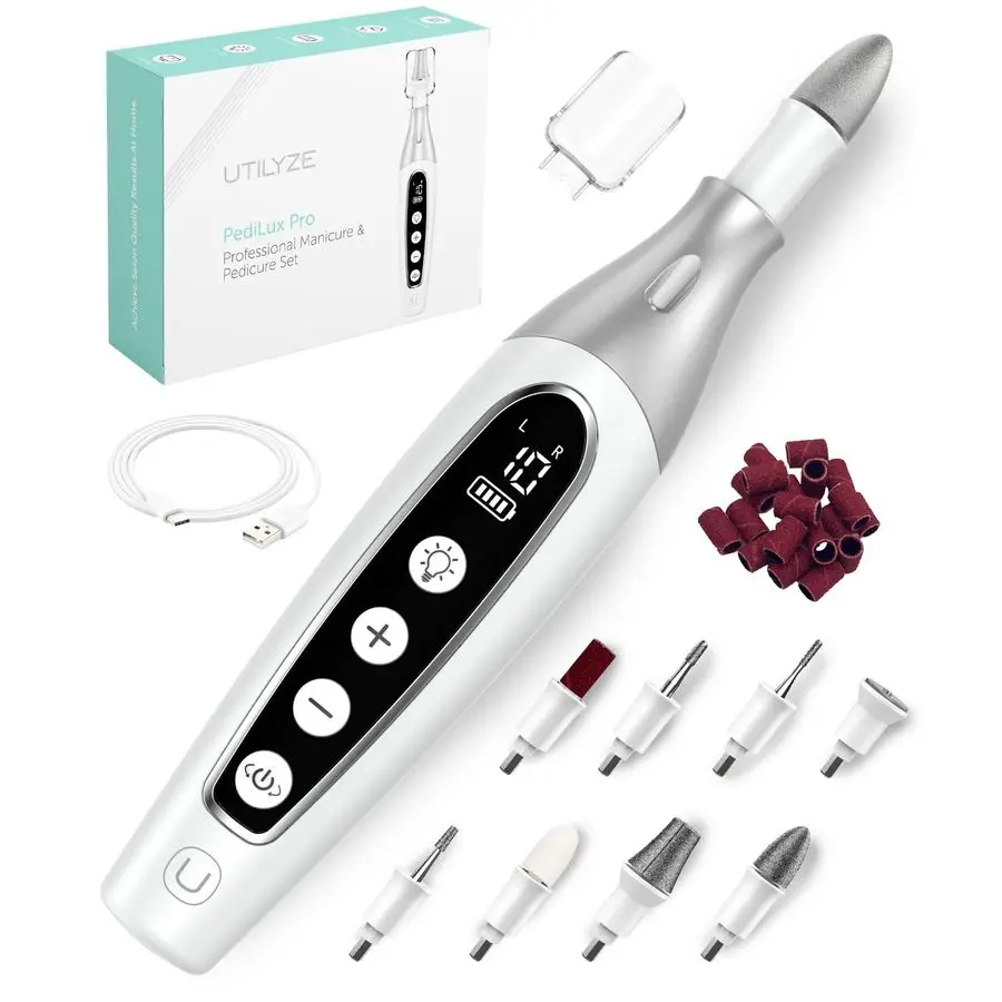 مجموعة أدوات مانيكير وباديكير احترافية، مجموعة مثقاب مبرد أظافر كهربائي لاسلكي، مطحنة أظافر سميكة، أدوات دريمل لأظافر القدم، Fil #1