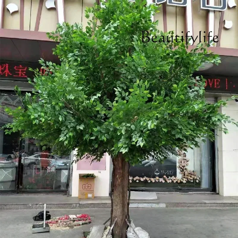 Simulation banyan tree large plant hotel shopping mall wedding props wishing tree landscape window decoration