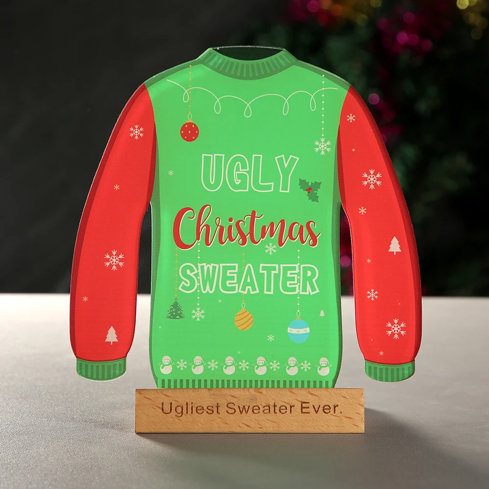 1PCS Ugly Christmas Sweater Trophy Award, 6.2