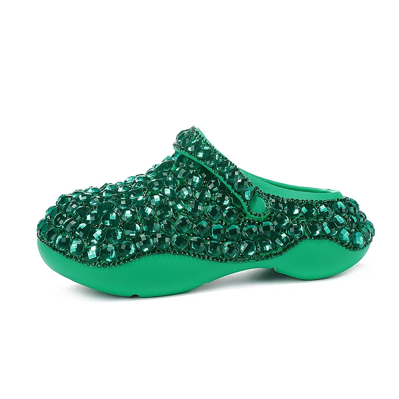 Rhinestone Luxury Designer Sandals Women Summer EVA Cloud Slides Women Colored Diamond Flip Flops Shiny Jeweled Platform Sandals