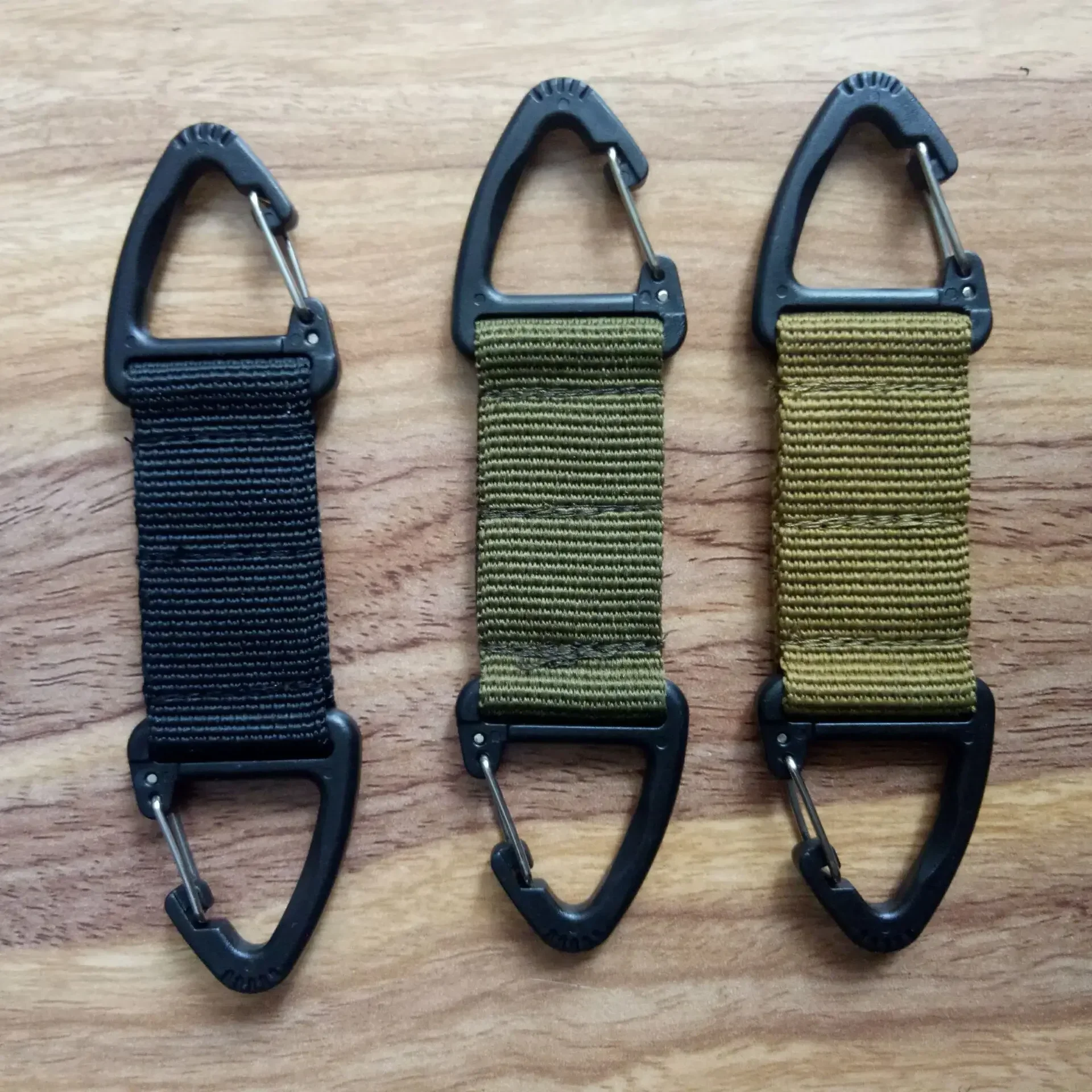 Outdoor webbing backpack hanging buckle double-point triangle buckle multi-functional mountaineering buckle