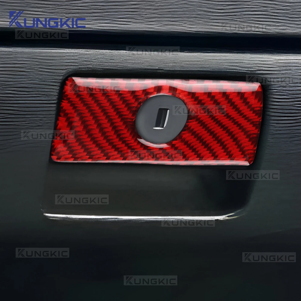 حقيقي لينة ألياف الكربون ل Scion tC 2005 2006 2007 2008 2009 2010 LHD RHD سيارة المشارك الطيار صندوق القفازات التبديل الداخلية ملصق الكسوة #5