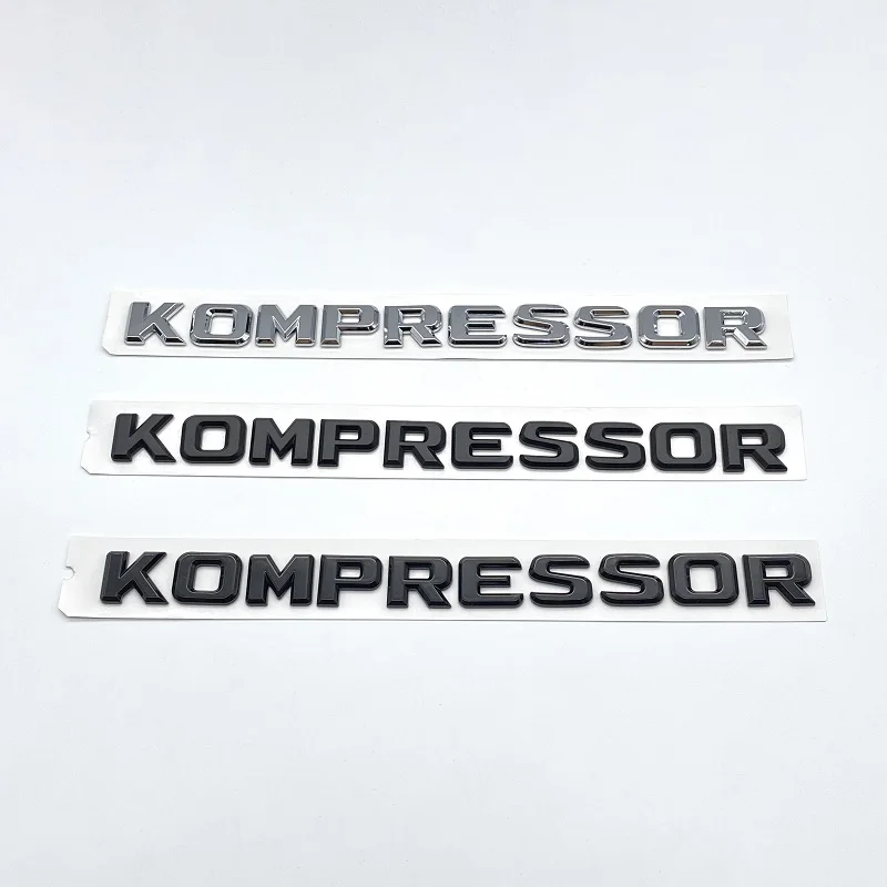 FOR Mercedes Benz Kompressor Emblem Rear Trunk Badge Lettering Chrome Black Logo Stickers CLK SLK SL CLS ML A B C S R Class