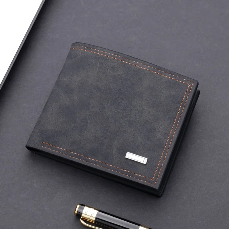 Classic Short Pu Leather Wallets for Men Business Man Id Card Holder Purse Slim Male Photo Credit Card Wallets Cartera Hombre