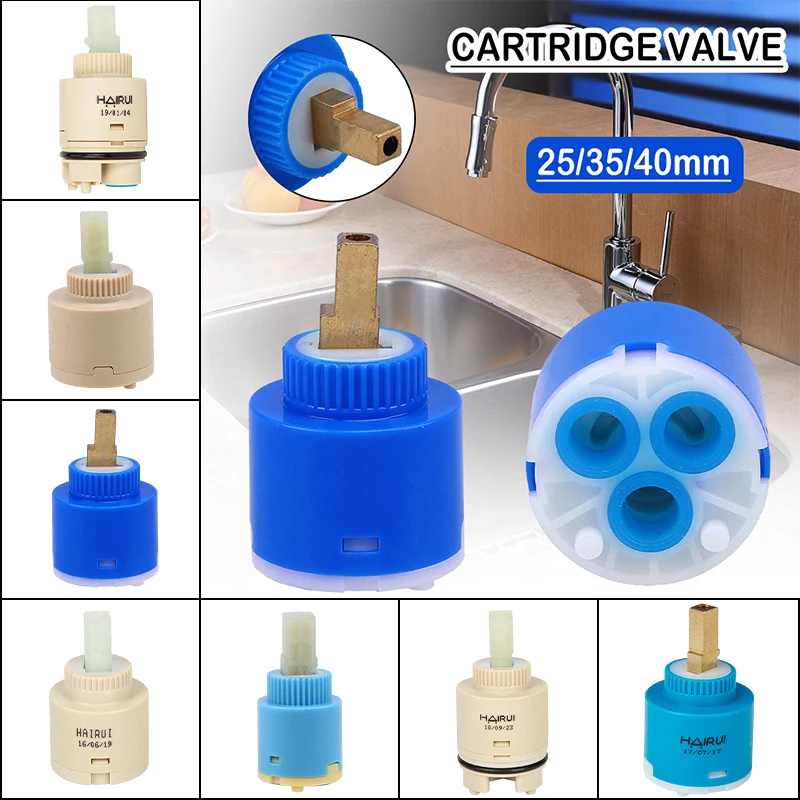 

25/35/40mm Faucet Ceramic Plastic Cartridge Mixer Tap Disc Valve High Spool Replacement Kitchen Bath Basin Shower Accessories