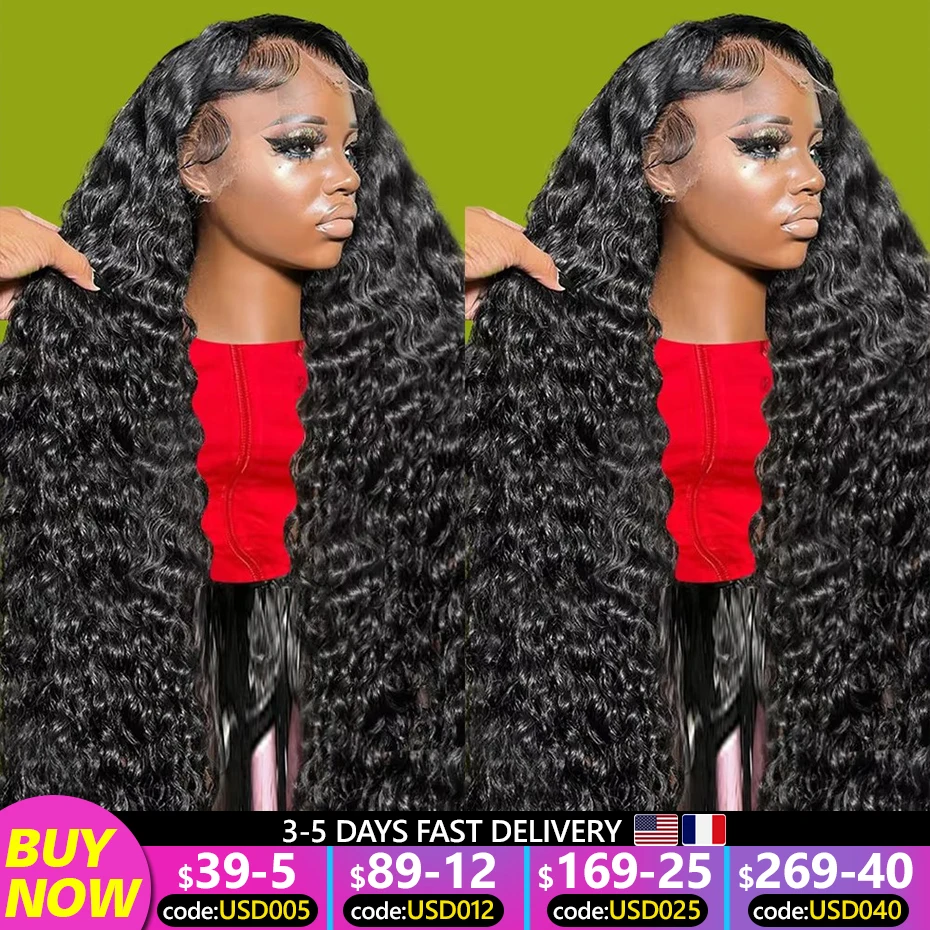 Transparent 13x6 Lace Human hair Curly Wig For Women choice Pre Plucked 30 36 Inch Loose Deep Wave Water wave Frontal Wigs