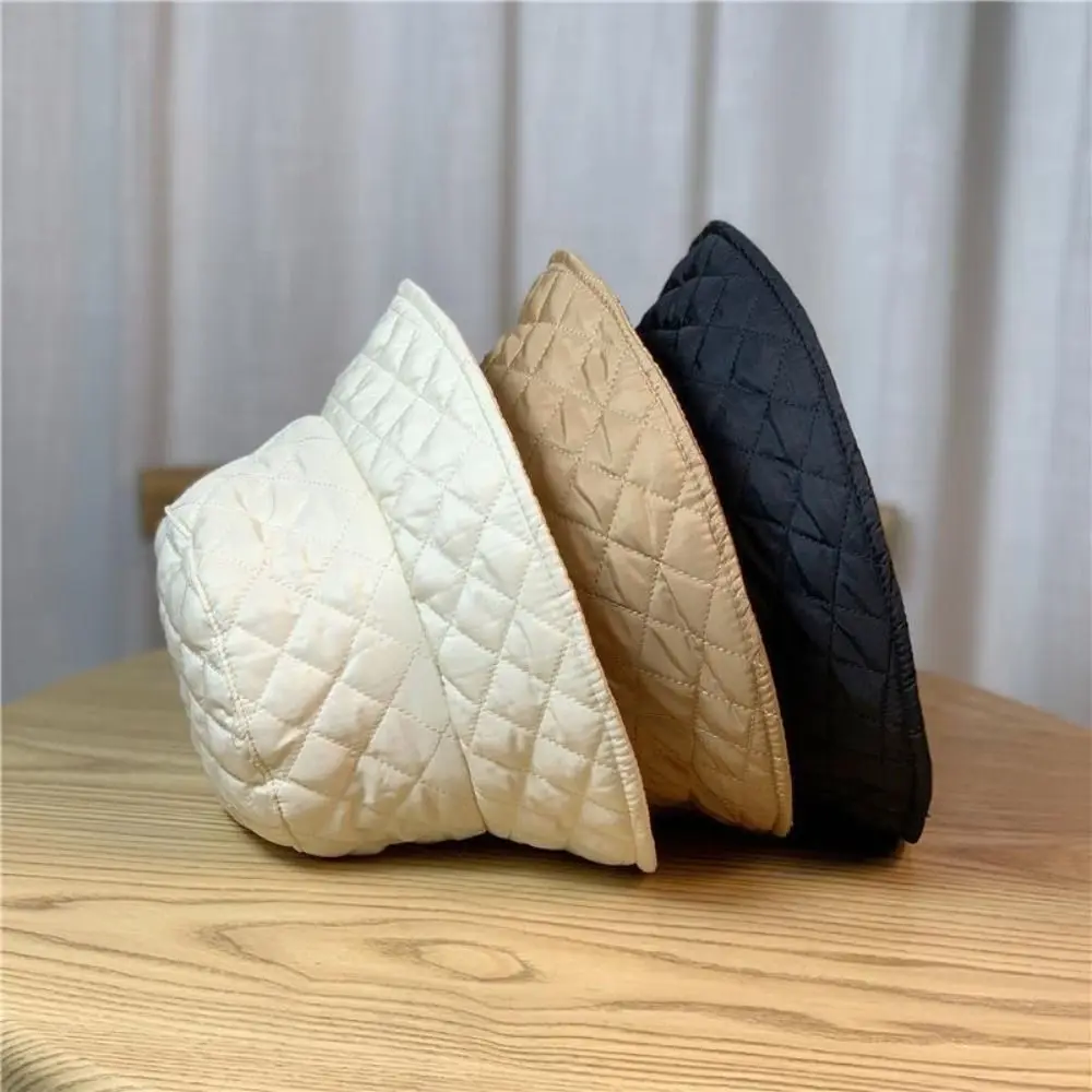 Ultra-Light Bucket Hat Down Cotton Filling Warmth Panama Cap Ultra Light Windproof Wide Brim Hat For Women/Men/Students