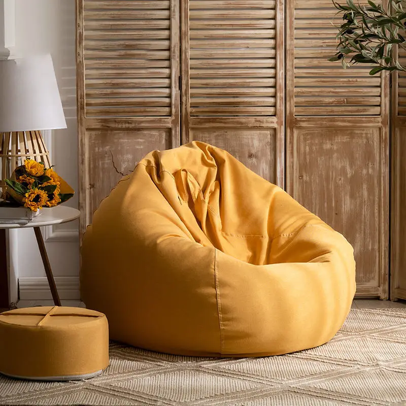 Leather Chair Beanbag Unfilled Storage Bean Bag Cover  lazy relax floor Sofa