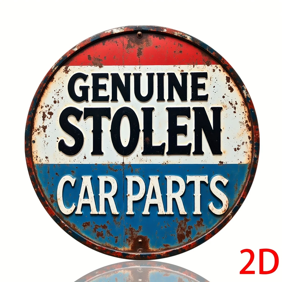 2D Flat Vintage Industrial Aluminum Plaque 