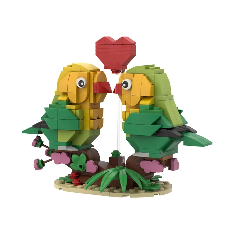 

MOC Building Blocks Love Birds Parrot 522 Valentine's Day Gift DIY Toys For Boys Girls Collectibles One Piece 278 PCS