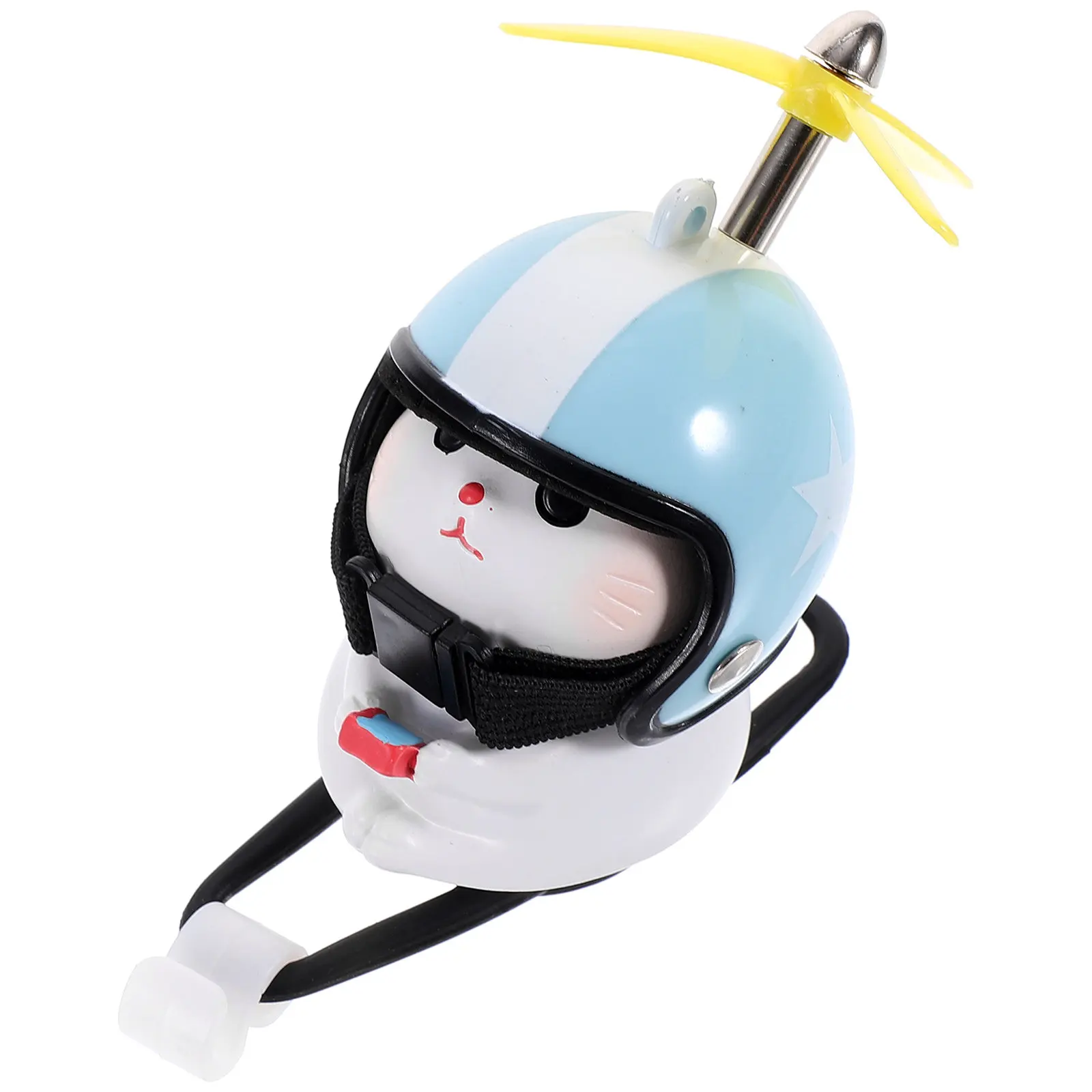 Cat Bike Decor Resin Cat with Propeller Fan for Car Dashboard Motorcycle Bike Decoration Fun Ornament Relaxation