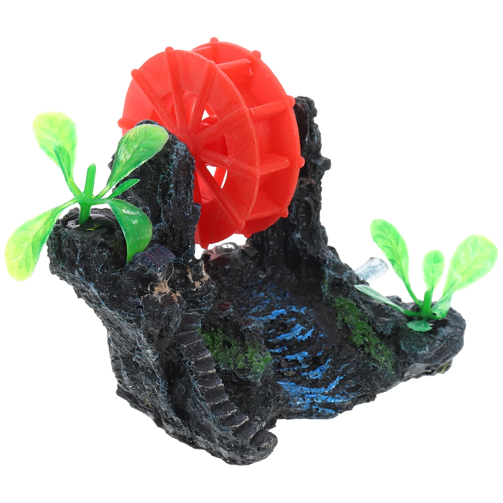 

Rockery Simulation Mountain for Aquarium Fish Tank Decorations Turkey Model Shelter Resin Water Wheel