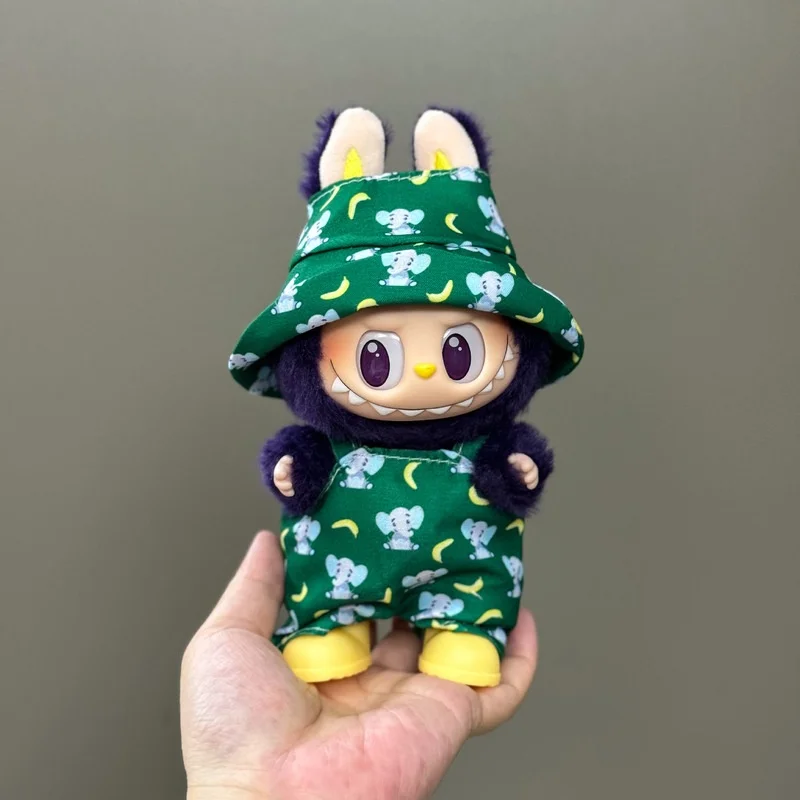 17 سنتيمتر ل Labubu موضة أفخم قلادة طبعة محدودة الملونة إكسسوارات دمي مهرجان الهدايا دمية موضة ملابس دمى