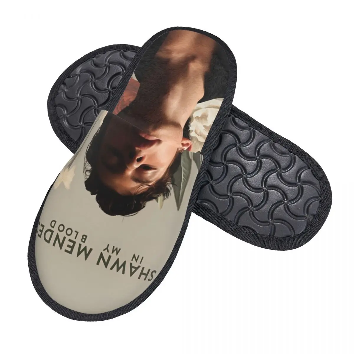 Shawn Mendes Singer The Tour Cotton Slippers Bedroom Pop Rock Music Soft Household Fur Slides Slippers Non-skid